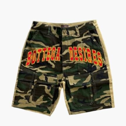 Bottega Desires Camo Cargo Shorts